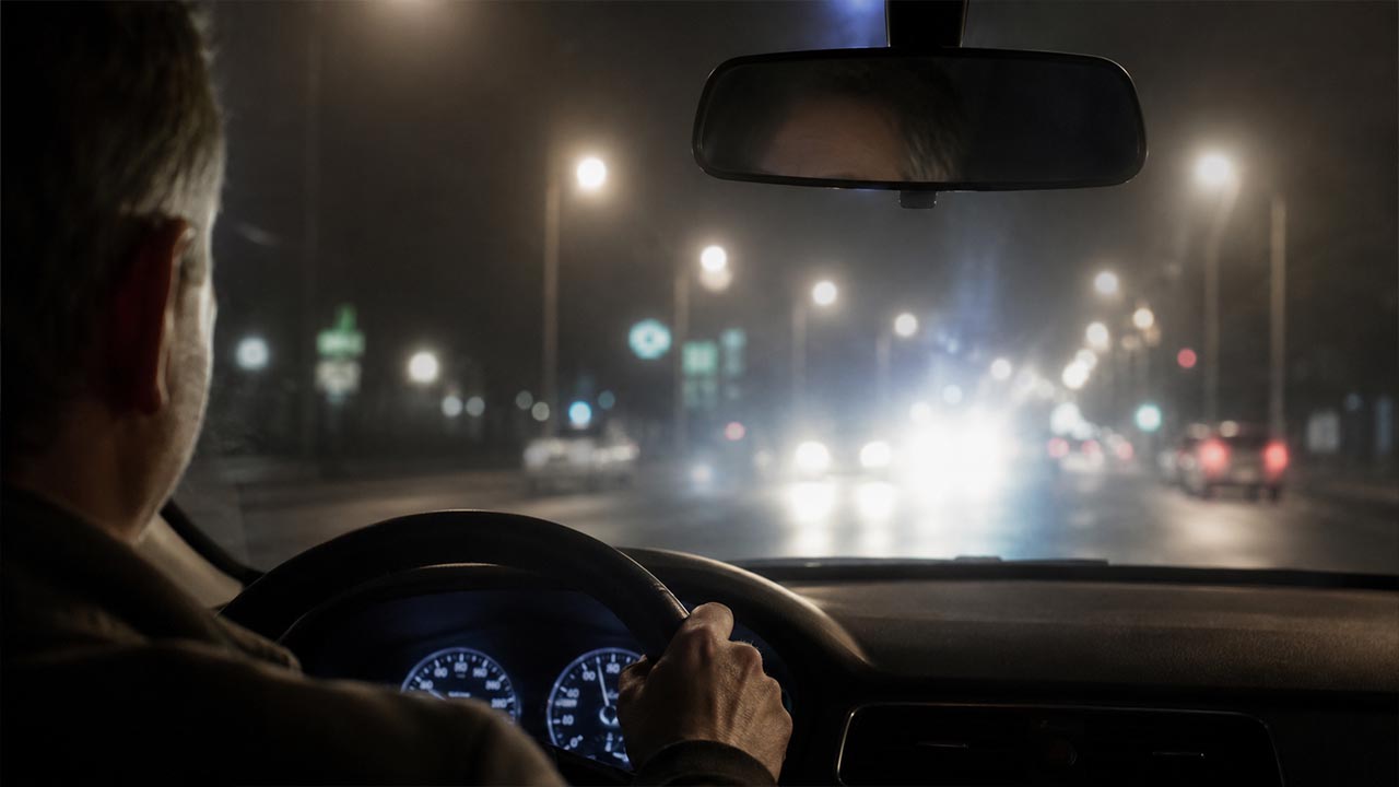 קושי בנהיגה בלילה או בתנאי תאורה משתנים