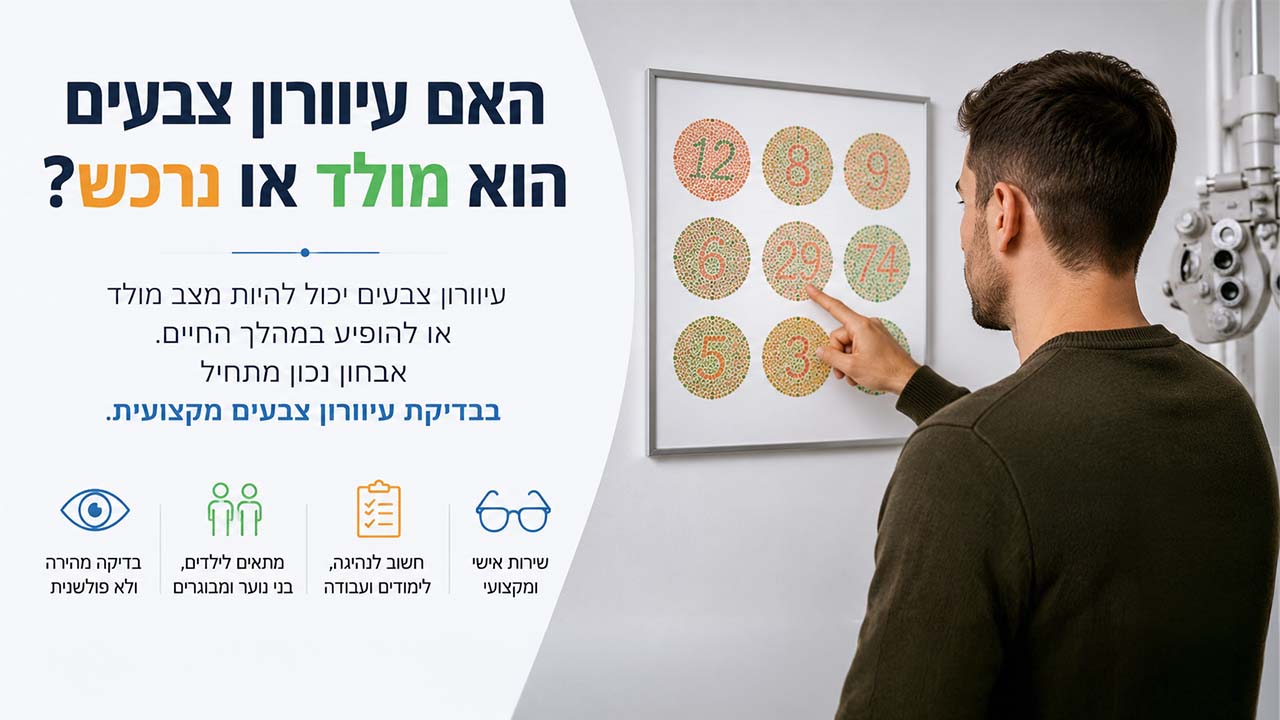 Read more about the article האם עיוורון צבעים הוא מצב מולד או נרכש?